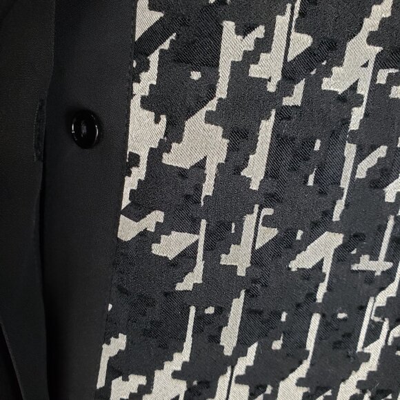 Persona Marina Rinaldi Textured Houndstooth Tunic Long Sleeve Pussybow Size 18 P - Picture 5 of 10